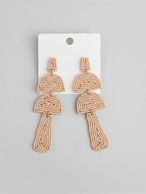 Mushroom Tiered Beaded Earrings
